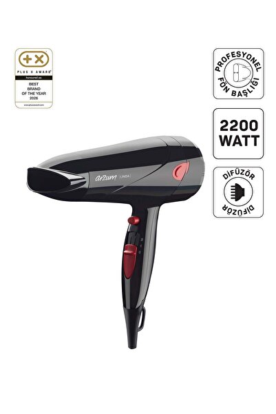 AR569 Linda Hair Dryer 2 Speed Adjustments, Cold Air and Diffuser, 2000W, Black
