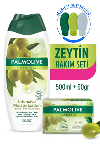 Palmolive Naturals Olive 500 ml, Naturals Zeytin Özlü 90 GR Sabun + Seyahat K...