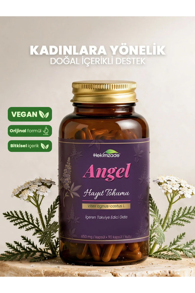 Hekimzade Angel 90 Kapsül 650 mg – Civanperçemi İçeren Kadınlara Yönelik Takv...