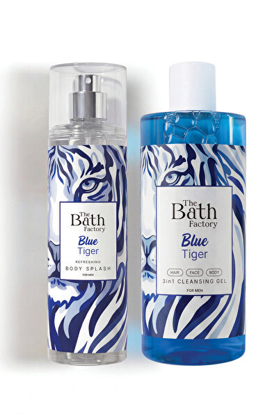 THE BATH FACTORY Blue Tiger Erkeklere Özel 3 in 1 Duş Jeli 400 Ml + Vücut Spr...
