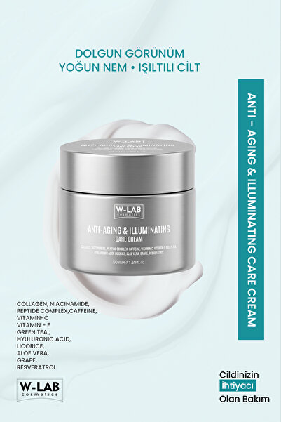 W-Lab Cosmetics Anti-Aging & Illuminating Cream 50 Ml Yüz, Boyun ve Dekolte A...