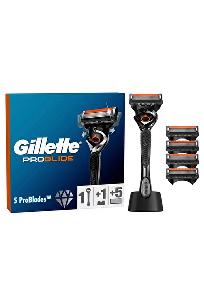Gillette Proglide Tıraş Makinesi ve Yedek Bıçağı 4'lü + Tıraş Bıçağı Standı