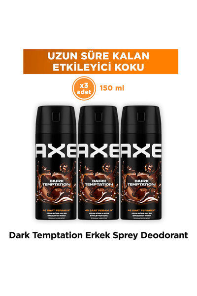 Axe Erkek Deodorant & Bodyspray Dark Temptation 48 Saat Etkileyici Koku Vücut...