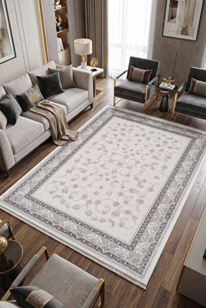 Koza Halı Koza Hayad Mirage Krem Mavi Halı Kilim Salon Oturma Odası Yatak Oda...