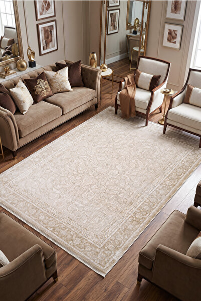 Koza Halı Koza Hayad Şimal Bej Halı Kilim Salon Oturma Odası Yatak Odası Kori...