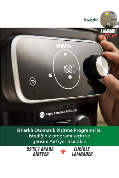 Philips 7000 Seri Airfryer Combi XXL 8,3L Connected 22'in 1 Uzaktan Bağlantıl...