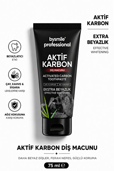 BySmile Professional Aktif Karbon Diş Beyazlatıcı Macun – Kalıcı Etki, Leke G...