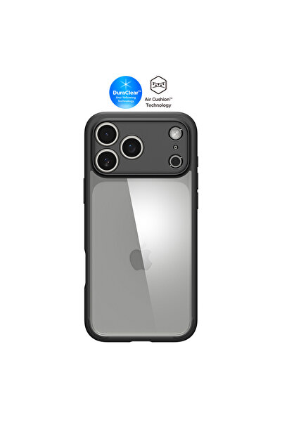 Spigen iPhone 17 Pro ince Kılıf Ultra Hybrid Matte Black Şeffaf Kapak - ACS10065