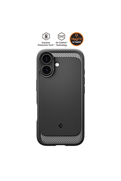 Spigen iPhone 17 MagSafe Kılıf Rugged Armor MagFit Matte Black Kapak - ACS09975