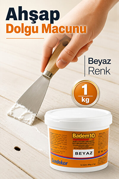 Badem10 Ahşap Tamir Dolgusu Macunu (1 KG) Parke Çizik Giderici Masif Kaplama ...