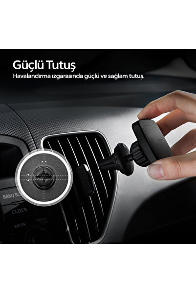 Spigen Air Vent Manyetik Araç içi Telefon Tutucu + 2 Adet Manyetik Plaka Universal Kuel H12 - 000CD20115
