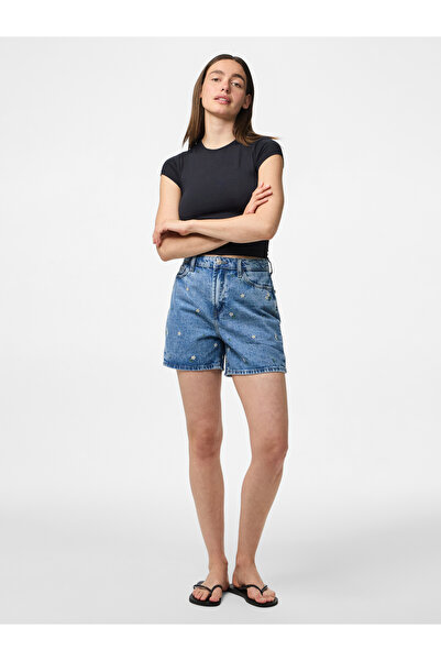 PIECES PCSKY HW PANTALONI SCURȚI DIN DENIM CU BRODERIE BC
