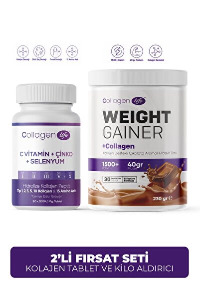 COLLAGEN LIFE 5 Tip Kolajen İçeren 90 Tablet & Kolajen İçerikli Kilo Almaya Y...