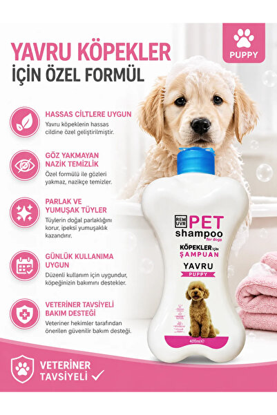 REMUVR Puppy Yavru Köpek Şampuanı 400 ml | Hassas Ciltler İçin Nazik Temizlik...