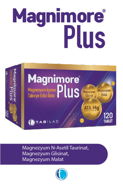 Magnimore Plus Magnezyum 120 Tablet N-Asetil Taurinat Bisglisinat Malat