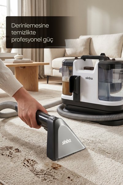 Sinbo SCC-7605 Koltuk ve Halı Yıkama Makinesi 500W Çift Su Hazneli Profesyonel Leke Temizleyici