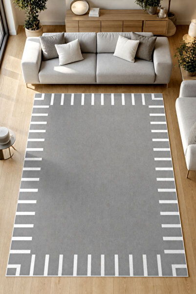 Decomia Home Covor digital anti-alunecare, lavabil, modern, gri, pentru hol, ...