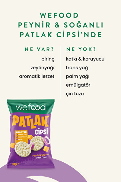 Wefood Peynir & Soğanlı Patlak Cipsi 60 g 15'li
