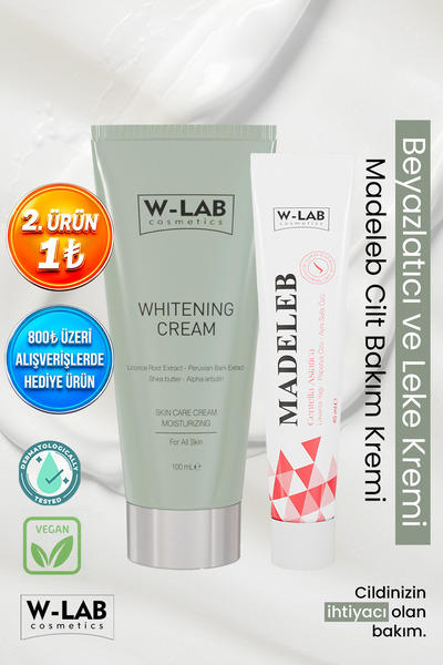 W-Lab Cosmetics Madeleb Cilt Bakım Kremi 40 ml ve Beyazlatıcı Krem 100 ml Set