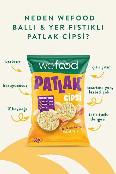 Wefood Ballı & Yer Fıstıklı Patlak Cipsi 60 g 15'li