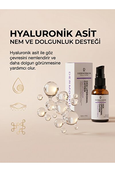 Dermoskin CİCA Liposomal Kafein Kompleks Göz Serumu | Yaşlanma ve Kırışıklık Karşıtı | 30 ml