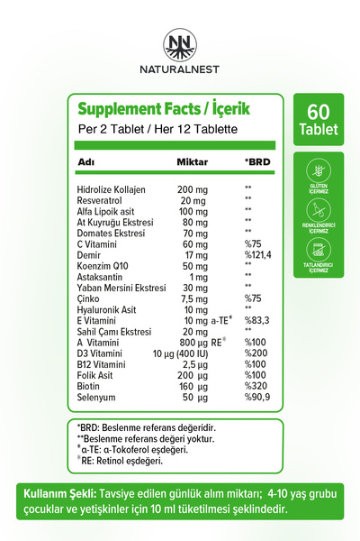 Naturalnest Hns 60 Tablet — Vitamin — Mineral — Bitkisel Ekstre