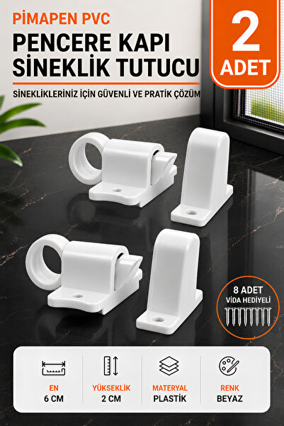 Badem10 Pimapen PVC Pencere Kapı Sineklik Kapama Çarpma Kilit Plastik Pratik ...