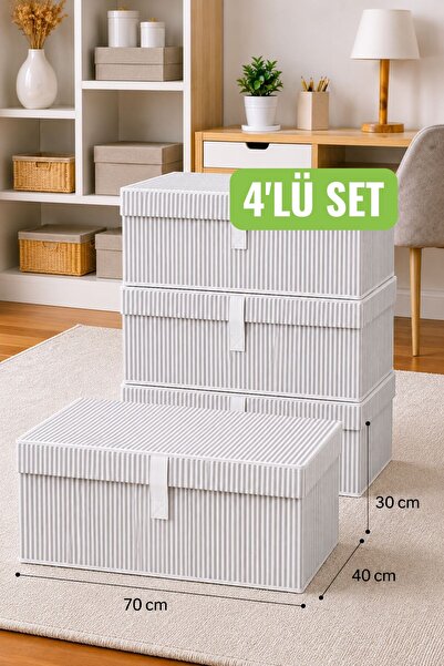 Helen's Home Set od 4 velike kutije sa poklopcem, kutija za skladištenje 70x4...