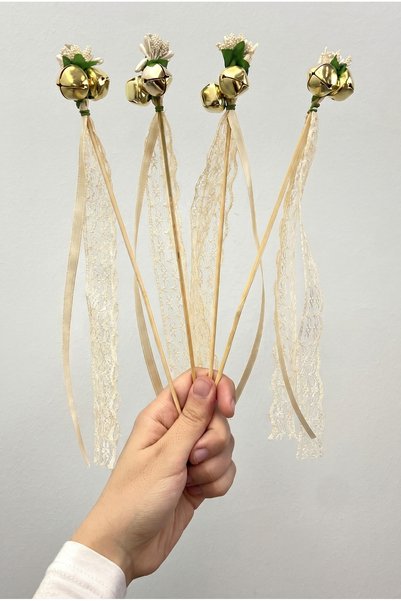 ZEYMERADE Crispule Cream Stick Bell with Ribbon Decoration, 10 Pieces, Henna ...