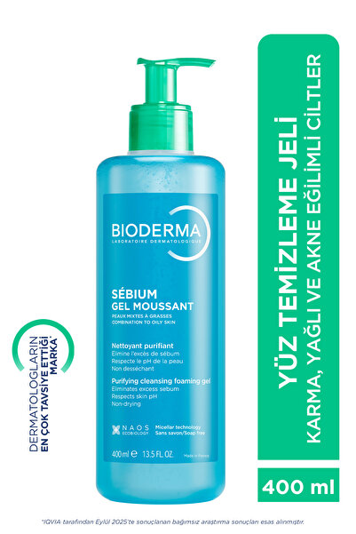 Bioderma Sebium Foaming Gel Karma, Yağlı ve Akne Eğilimli Ciltler İçin Yüz ve...