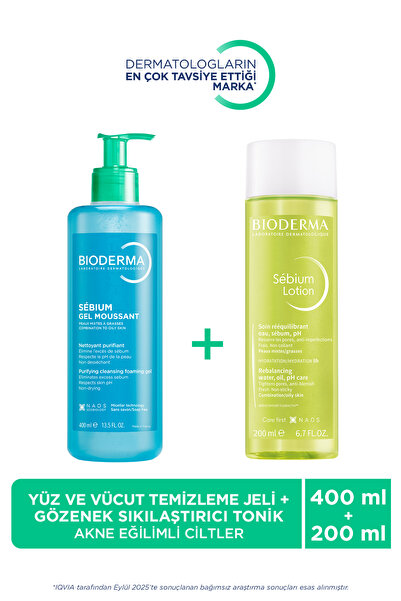 Bioderma Sebium Foaming Gel Eğilimli Ciltler Temizleme Jeli 400ml & Gözenek S...