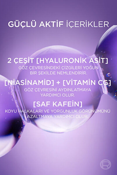 L'Oreal Paris Revitalift Filler [Hyaluronik Asit+Niasinamid+Saf Kafein] Aydınlatıcı, Kırışıklık Karşıtı Göz Serumu