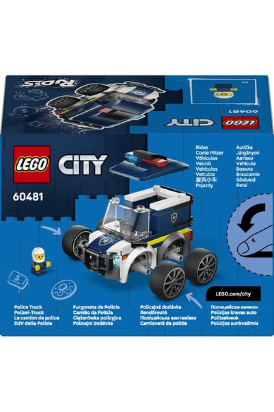 LEGO ® City Araçlar - Polis Kamyonu 60481 – 5 Yaş Üzeri Çocuklar için Oyuncak Yapım Seti (71 Parça)