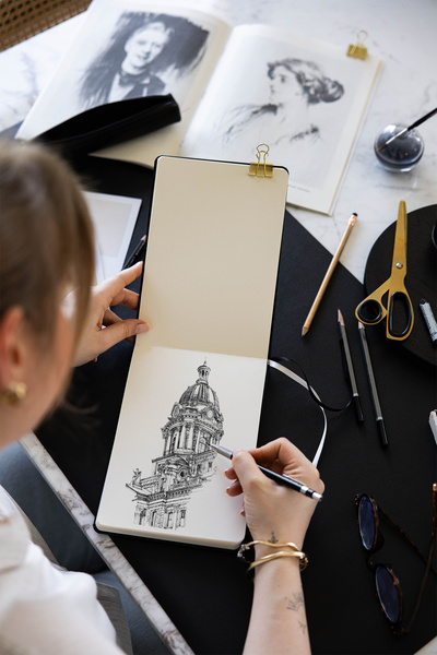 PAPERORA 21X15 Sert Kapak 80 Yaprak 140 Gr. Eskiz Defteri - Sketch Book – Siyah
