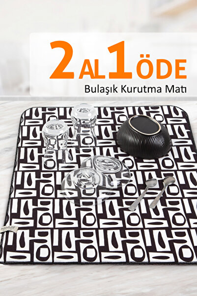 HAMUR Bulaşık Kurutma Matı 42x50 Cm Pedi Kurulama Bezi Örtüsü Mf-074