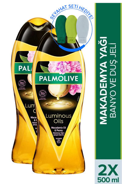 Palmolive Luminous Oils Makademya Yağı Banyo ve Duş Jeli 500 ml x 2 Adet + Se...