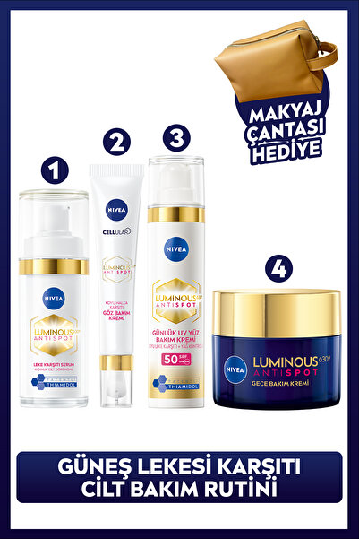 NIVEA Luminous630 Leke Karşıtı Bakım, Cilt Serumu, Göz, Gündüz ve Gece Kremi,...