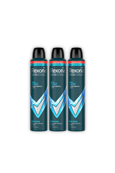 Rexona Men Erkek Sprey Deodorant Xtra Cool 72 Saat Kesintisiz Üstün Koruma 200 ml x3