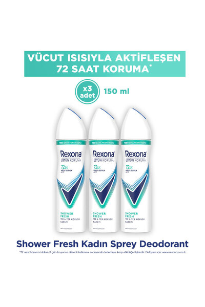 Rexona Kadın Sprey Deodorant Shower Fresh 72 Saat Kesintisiz Üstün Koruma 150...