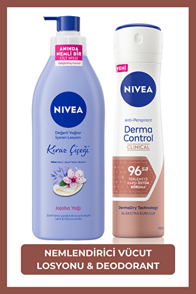 NIVEA Kadın Sprey Deodorant Derma Control Clinical 150ml, Kiraz Çiçeği Nemlen...