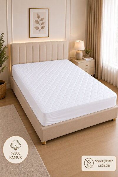 Formeya Premium %100 Pamuk Kapitone Fitted Yatak Koruyucu Alez Çarşaf Tek Çif...