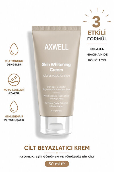 AXWELL Cilt Beyazlatıcı Aydınlatıcı Glutatyonlu Leke Karşıtı Krem Kolajen Nia...