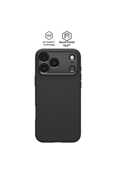 Spigen iPhone 17 Pro ince Kılıf Liquid Air Matte Black Dokulu Yüzey Kapak - A...