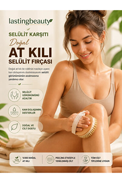 lasting beauty Selülit Karşıtı Doğal At Kılı Selülit Fırçası