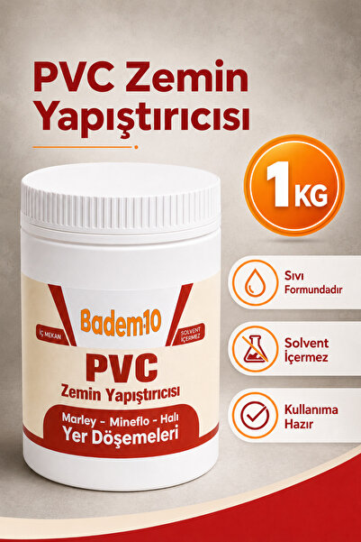 Badem10 Pvc Zemin Yapıştırıcısı (1 KG) Hazır Sıvı Yer Döşemeleri Marley Minef...