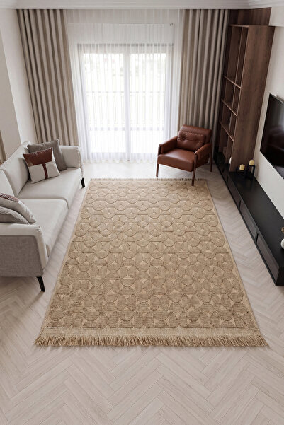 Cool Halı Mirage Kahverengi 160x230 4 Mt Kare Halı Modern Kabartmalı Kaymaz Y...