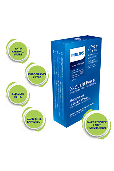 Philips Güçlü Kireç Önleyici Yedek Filtre Kartuşu Awp183/10 (2 Adet)