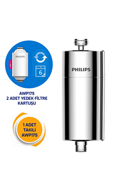 Philips Duş Filtresi Cilt ve Saç Dostu Awp1775P3ch Krom (3'lü Set)
