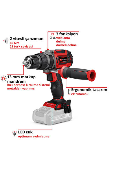 Einhell Profesyonel TP-CD 18/60 Li-i BL Solo (18 V, Kömürsüz) - 4514205