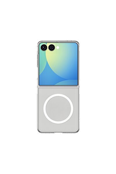 Spigen Galaxy Z Flip 7 ince Kılıf Air Skin MagFit özellikli Clear White Dokul...